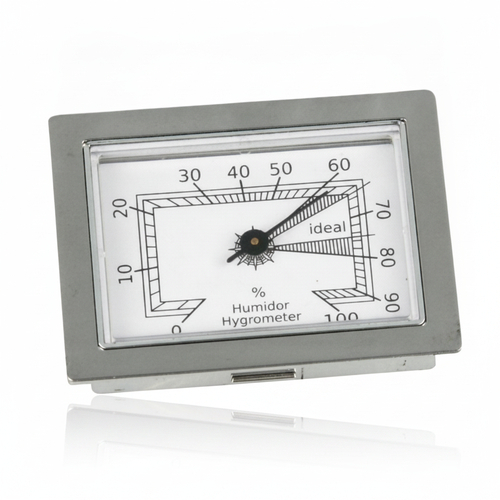 Hygrometer Rechteckig mit Magnet Silber