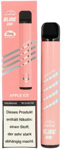 Hyppe Bling Bar 600 Einweg E-Zigarette Apple Ice 20mg Hyppe Bling Bar 600 Einweg E-Zigarette Apple Ice 20mg
