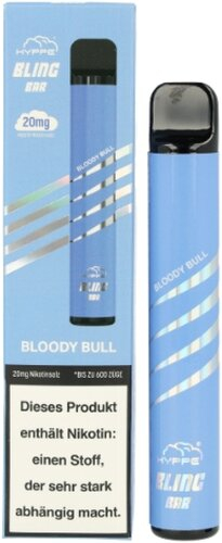 Hyppe Bling Bar 600 Einweg E-Zigarette Bloody Bull 20mg Hyppe Bling Bar 600 Einweg E-Zigarette Bloody Bull 20mg