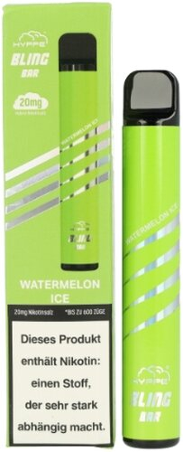 Hyppe Bling Bar 600 Einweg E-Zigarette Watermelon Ice 20mg Hyppe Bling Bar 600 Einweg E-Zigarette Watermelon Ice 20mg