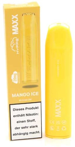 Hyppe Maxx 600 Einweg E-Zigarette Mango Ice Aroma 20mg Hyppe Maxx 600 Einweg E-Zigarette Mango Ice Aroma 20mg