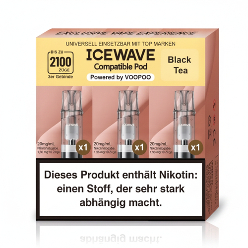 Icewave Compatible Pod Black Tea 20mg/ml 3 Stück