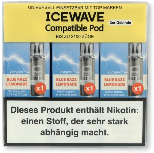 Icewave Compatible Pod Blue Razz Lemonade 20mg/ml 3 Stück