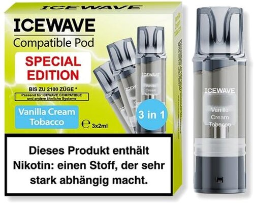 Icewave Compatible Pod Vanilla Cream Tobacco 20mg/ml 3 Stück