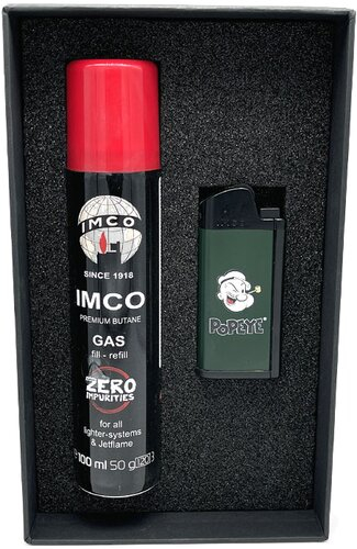 IMCO Popeye Pfeifenfeuerzeug Grün mit Feuerzeuggas 100ml IMCO Popeye Pfeifenfeuerzeug Grün mit Feuerzeuggas 100ml