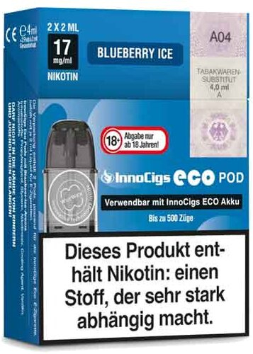 Innocigs Eco Pod Bueberry Ice 17mg 2Stk. Innocigs Eco Pod Bueberry Ice 17mg 2Stk.