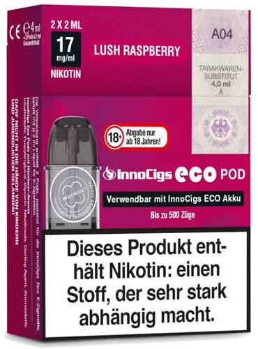 Innocigs Eco Pod Lush Raspberry 17mg 2Stk. Innocigs Eco Pod Lush Raspberry 17mg 2Stk.