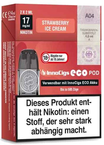 Innocigs Eco Pod Strawberry Ice Cream 17mg 2Stk.
