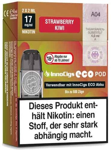 Innocigs Eco Pod Strawberry Kiwi 17mg 2Stk. Innocigs Eco Pod Strawberry Kiwi 17mg 2Stk.