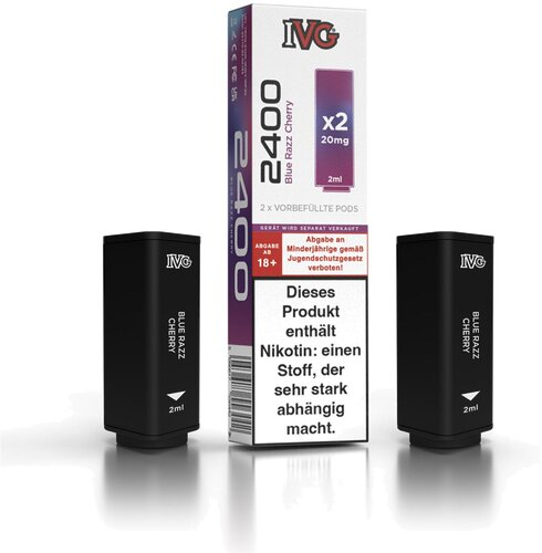 IVG 2400 4-Pod-System Blue Razz Cherry Prefilled Pod 2x2ml 20mg IVG 2400 4-Pod-System Blue Razz Cherry Prefilled Pod 2x2ml 20mg