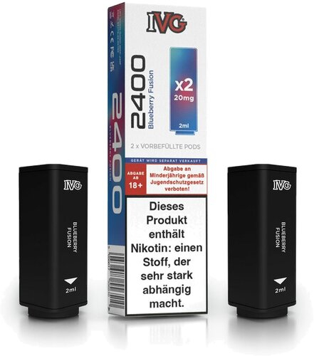 IVG 2400 4-Pod-System Blueberry Fusion Prefilled Pod 2x2ml 20mg IVG 2400 4-Pod-System Blueberry Fusion Prefilled Pod 2x2ml 20mg