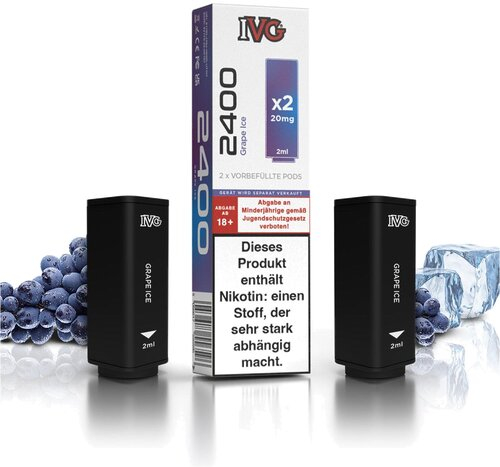 IVG 2400 4-Pod-System Grape Ice Prefilled Pod 2x2ml 20mg
