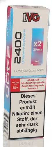 IVG 2400 4-Pod-System Strawberry Bubblegum Prefilled Pod 2x2ml 20mg