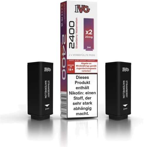 IVG 2400 4-Pod-System Strawberry Watermelon Prefilled Pod 2x2ml 20mg IVG 2400 4-Pod-System Strawberry Watermelon Prefilled Pod 2x2ml 20mg