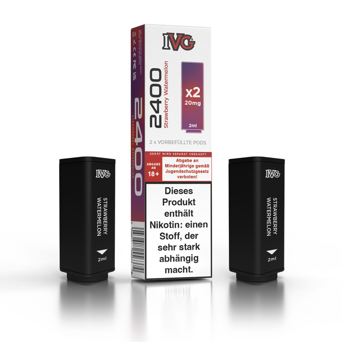 IVG 2400 4-Pod-System Strawberry Watermelon Prefilled Pod 2x2ml 20mg IVG 2400 4-Pod-System Strawberry Watermelon Prefilled Pod 2x2ml 20mg