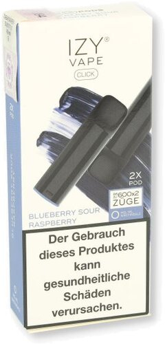 IZY Vape Click 2.0 Blueberry Sour Raspberry Prefilled Pods 2x2ml 0mg IZY Vape Click 2.0 Blueberry Sour Raspberry Prefilled Pods 2x2ml 0mg