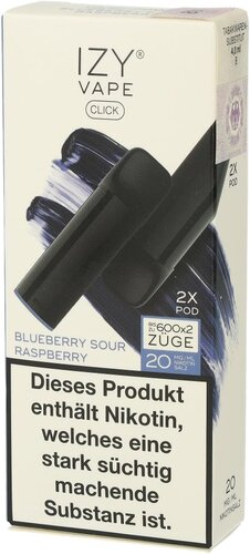 IZY Vape Click 2.0 Blueberry Sour Raspberry Prefilled Pods 2x2ml 20mg
