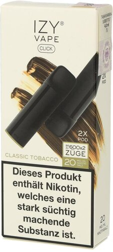 IZY Vape Click 2.0 Classic Tobacco Prefilled Pods 2x2ml 20mg