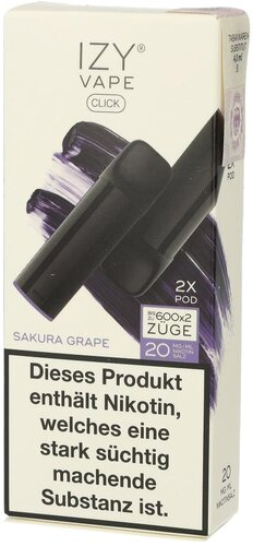 IZY Vape Click 2.0 Sakura Grape Prefilled Pods 2x2ml 20mg