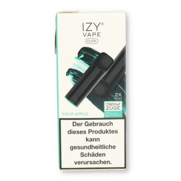 IZY Vape Click 2.0 Sour Apple Prefilled Pods 0mg 2x2ml