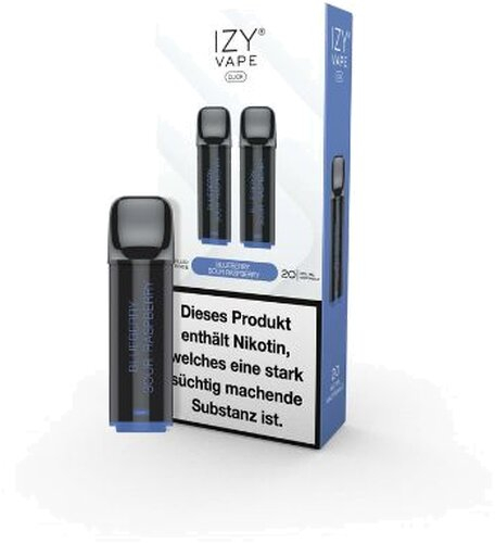 IZY Vape Click Blueberry Sour Raspberry Prefilled Pods 2x2ml 20mg IZY Vape Click Blueberry Sour Raspberry Prefilled Pods 2x2ml 20mg