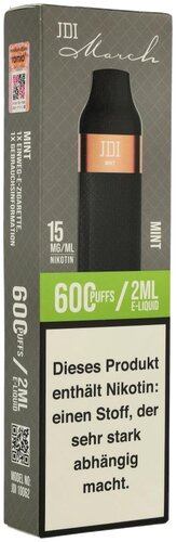 JDI March Einweg E-Zigarette Mint 15mg JDI March Einweg E-Zigarette Mint 15mg