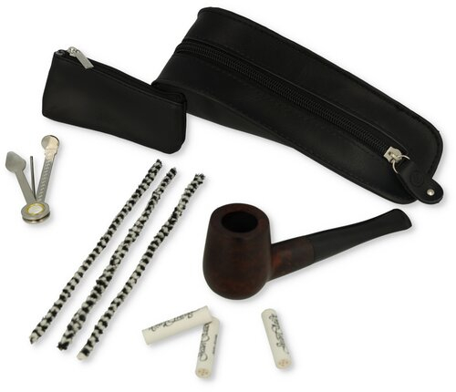 Jean Claude Pfeifen-Einsteigerset Lederoptik Glatt Schwarz