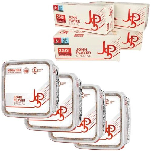 JPS Red Sparpaket ( 4 x JPS Red Mega Box 100g ) + ( 4 x JPS Zigarettenhülsen 250 Stück )