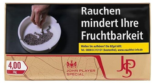 JPS Tabak ohne Zusatzstoffe Just Red 30g Päckchen Feinschnitt