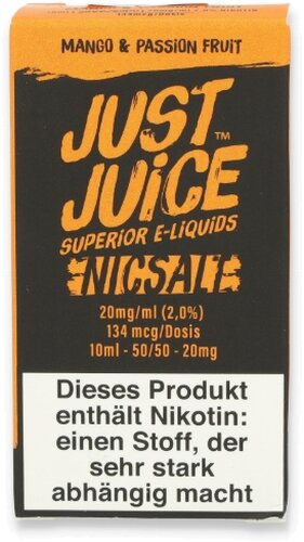 Just Juice Mango-Passion Fruit Nikotinsalz Liquid 20mg Just Juice Mango-Passion Fruit Nikotinsalz Liquid 20mg