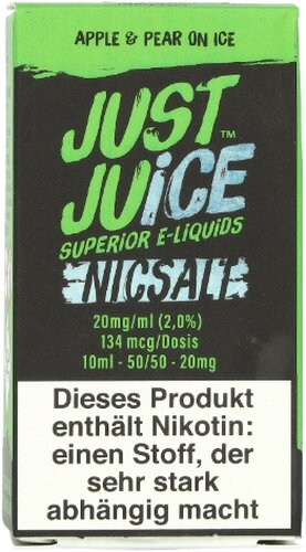 Just Juice Nikotinsalz Liquid Apple & Pear  20mg Just Juice Nikotinsalz Liquid Apple & Pear  20mg