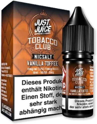 Just Juice Tobacco Vanilla Toffee Nikotinsalz Liquid 11mg Just Juice Tobacco Vanilla Toffee Nikotinsalz Liquid 11mg