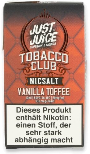 Just Juice Vanilla Toffe Tobacco Nikotinsalz Liquid 20mg Just Juice Vanilla Toffe Tobacco Nikotinsalz Liquid 20mg