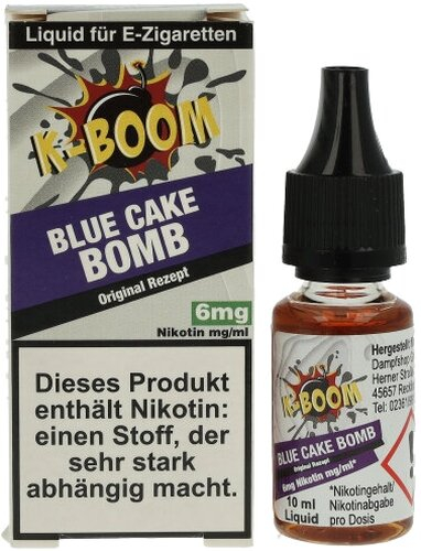 K-BOOM Blue Cake Bomb Original Rezept Liquid 10 ml 6mg K-BOOM Blue Cake Bomb Original Rezept Liquid 10 ml 6mg