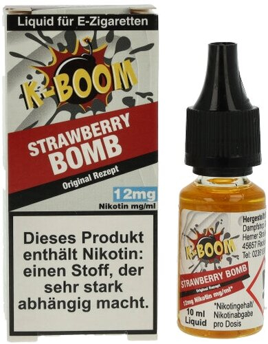 K-BOOM Strawberry Bomb Original Rezept Liquid 10 ml 12mg K-BOOM Strawberry Bomb Original Rezept Liquid 10 ml 12mg