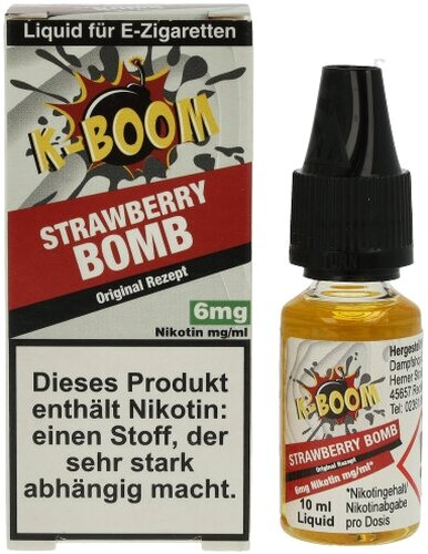 K-BOOM Strawberry Bomb Original Rezept Liquid 10 ml 6mg K-BOOM Strawberry Bomb Original Rezept Liquid 10 ml 6mg