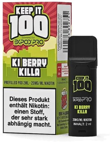 Keep it 100 Expod Pro Prefilled Pod Ki Berry Killa 20mg Keep it 100 Expod Pro Prefilled Pod Ki Berry Killa 20mg
