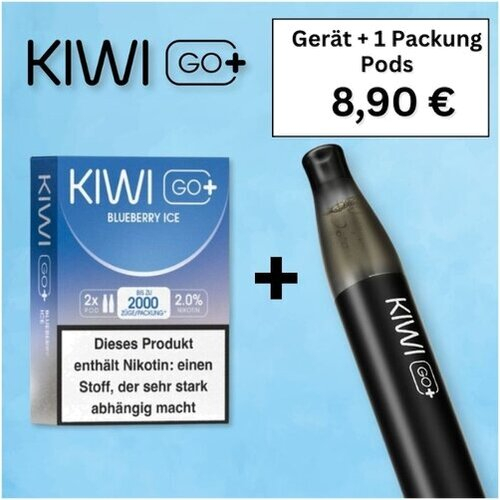 KIWI GO+ Aktion 1 Gerät plus 1 Packung Pods