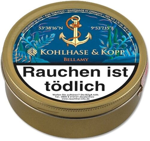 KOHLHASE & KOPP Caribbean Blue Bellamy 50g Dose Pfeifentabak KOHLHASE & KOPP Caribbean Blue Bellamy 50g Dose Pfeifentabak