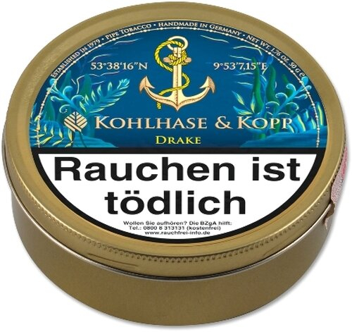 KOHLHASE & KOPP Caribbean Blue Drake 50g Dose Pfeifentabak KOHLHASE & KOPP Caribbean Blue Drake 50g Dose Pfeifentabak