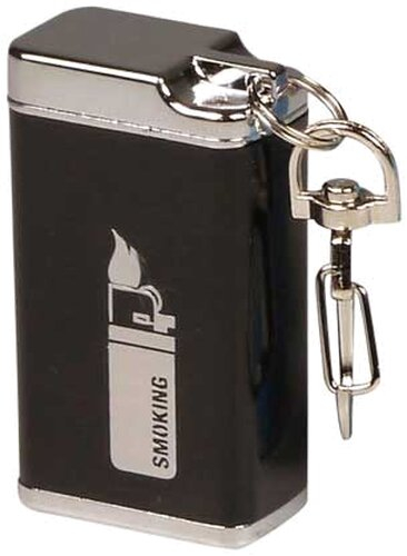 Taschenascher eckig mit Schlüsselanhänger schwarz  Taschenascher eckig mit Schlüsselanhänger schwarz