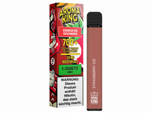 AROMA KING 700+ Erdbeer-Ice Einweg E-Shisha 20mg Nikotinsalz AROMA KING 700+ Erdbeer-Ice Einweg E-Shisha 20mg Nikotinsalz