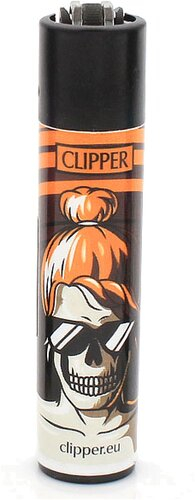 Clipper Feuerzeug Skulls 18 Orange 3v4