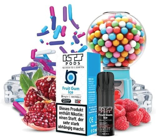 KTS Pod Fruit Gum Ice 2ml 20mg KTS Pod Fruit Gum Ice 2ml 20mg
