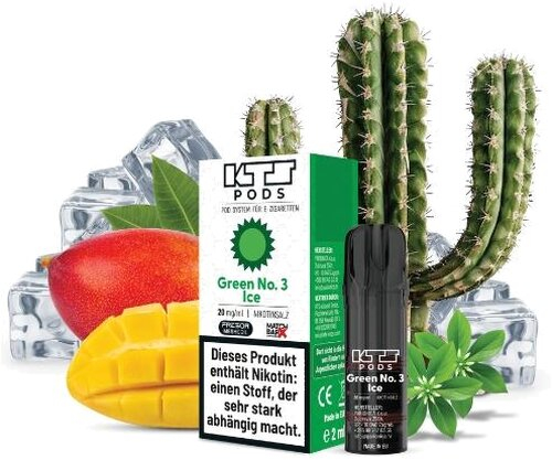 KTS Pod Green No.3 Ice 2ml 20mg KTS Pod Green No.3 Ice 2ml 20mg