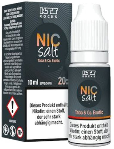 KTS Rocks Nic Salt Taba & Co. Exotic Nikotinsalz Liquid 20mg KTS Rocks Nic Salt Taba & Co. Exotic Nikotinsalz Liquid 20mg