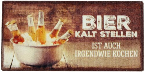 Kühlschrankmagnet BIER KALT STELLEN IST AUCH IRGENDWIE KOCHEN 10x5cm