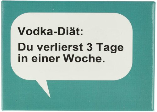 Kühlschrankmagnet Vodka-Diät: Du verlierst 3 Tage in einer Woche 9x6,5cm Kühlschrankmagnet Vodka-Diät: Du verlierst 3 Tage in einer Woche 9x6,5cm