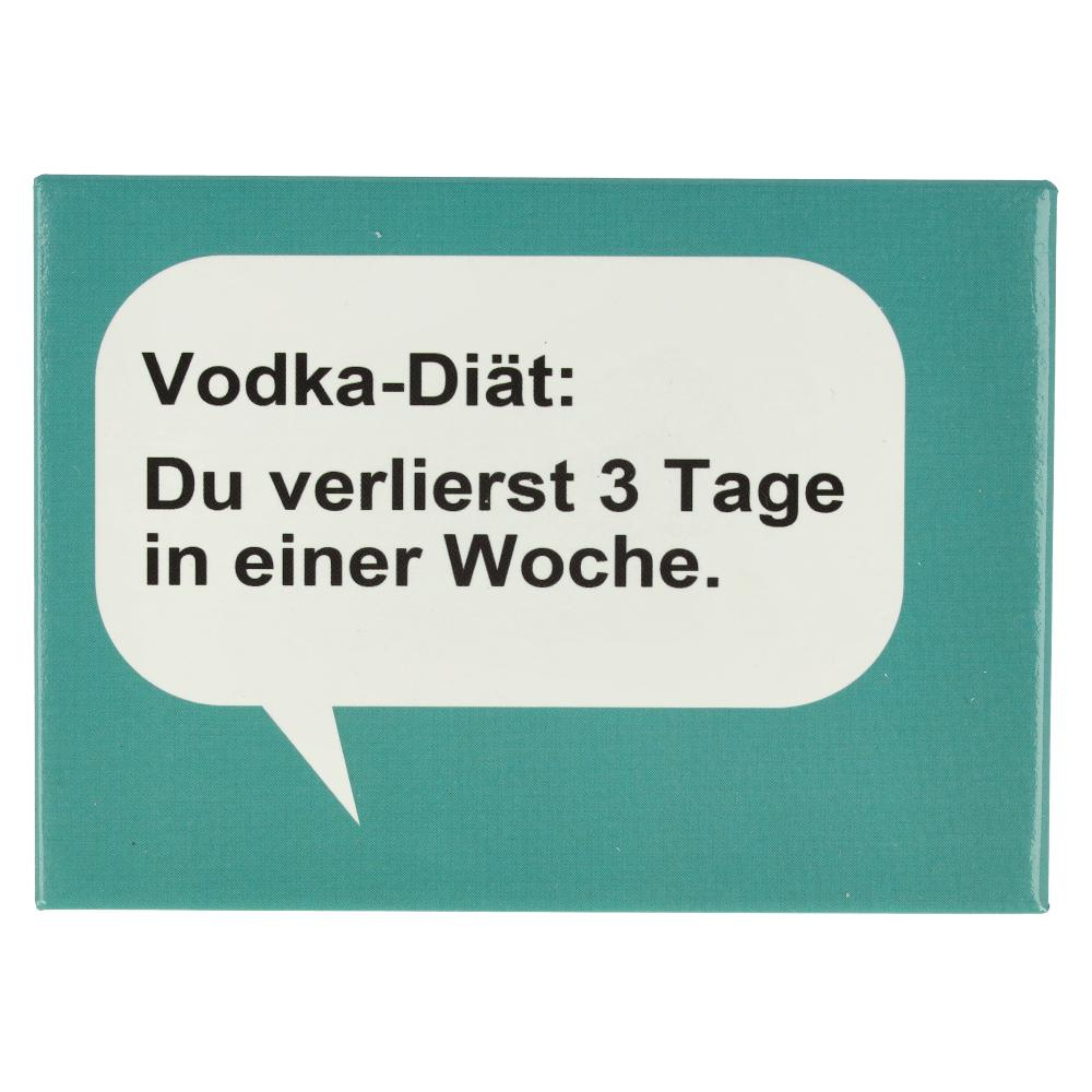 Kühlschrankmagnet Vodka-Diät: Du verlierst 3 Tage in einer Woche 9x6,5cm Kühlschrankmagnet Vodka-Diät: Du verlierst 3 Tage in einer Woche 9x6,5cm