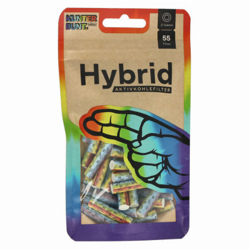 Kunterbunt Hybrid Aktivkohlefilter Rainbow 6,4mm 55Stk.